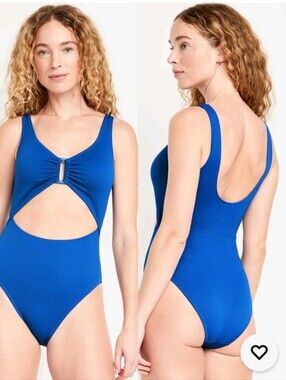 Old Navy Royal Blue Cutout One-Piece Swimsuit